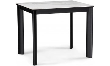 Керамический стол Кина 90(130)х65х76 alpine white / черный