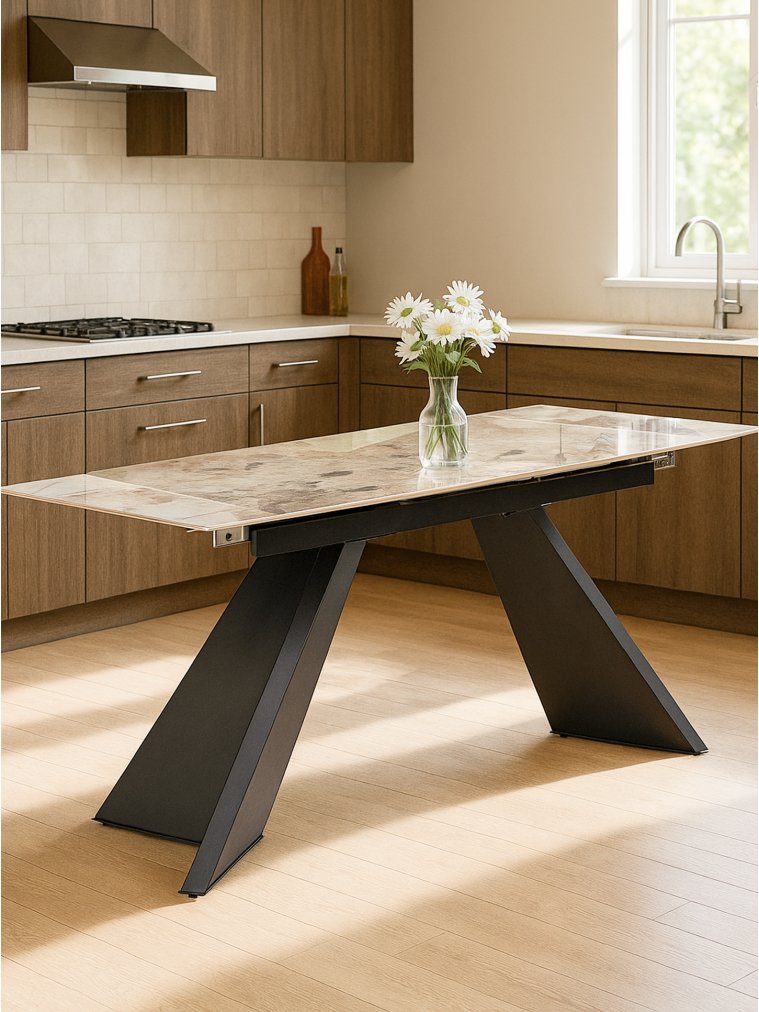 Керамический стол Ливи 140(200)х80х78 patagonia bronze / черный