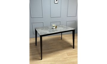 Керамический стол KR1200 серый глянец / черный