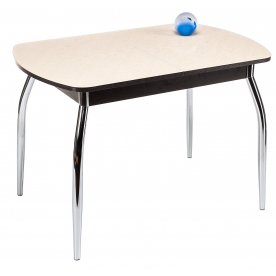 Стол Monro венге / кремовое стекло с рисунком