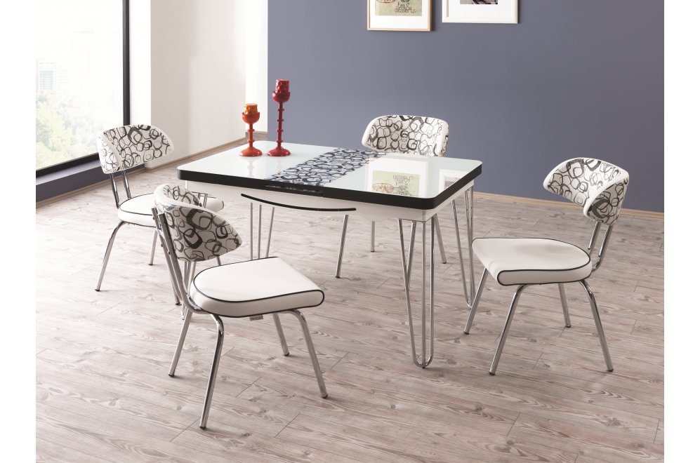 Стол обеденный M22 раскладной white