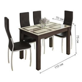 Стеклянный стол Бруно 1100 х 700