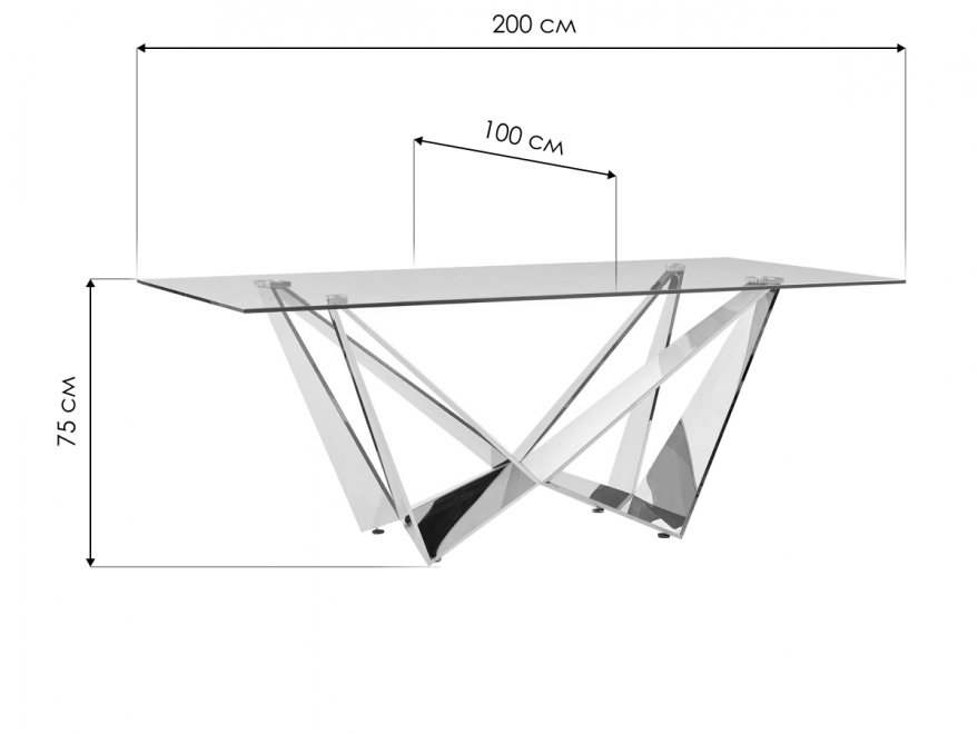 Стеклянный стол T102 C