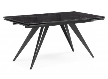 Обеденный стол Дарвин 140(200)х80 белый мрамор / черный черный мрамор / черный