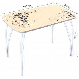 Стеклянный стол Лотос 1000 х 600