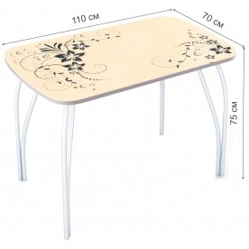 Стеклянный стол Лотос 1100 х 700