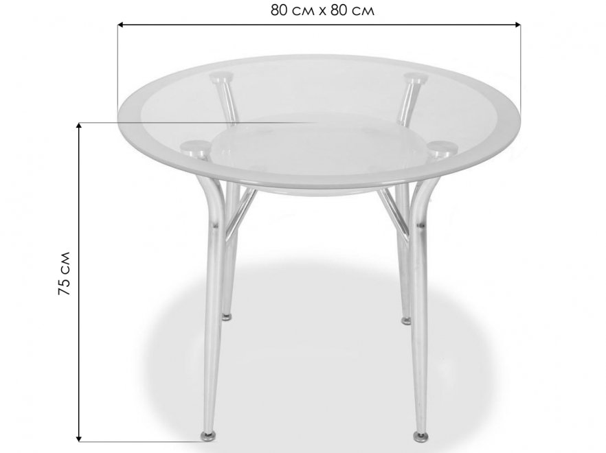 Стеклянный стол S603 80 black