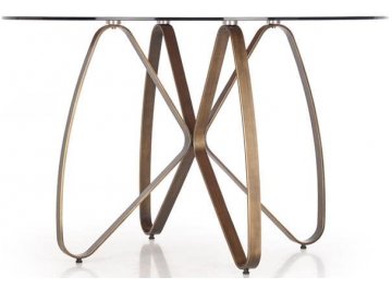 Обеденный стол Виолет коричневый / античное золото