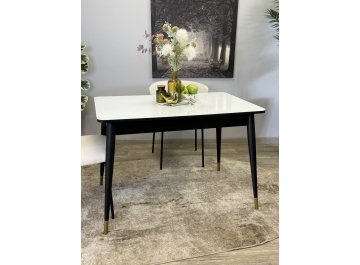 Раздвижной стол 1100K венге / стекло белое глянец