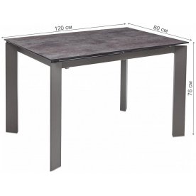 Стол Corner 120 glazed glass volcano grey / grey 1