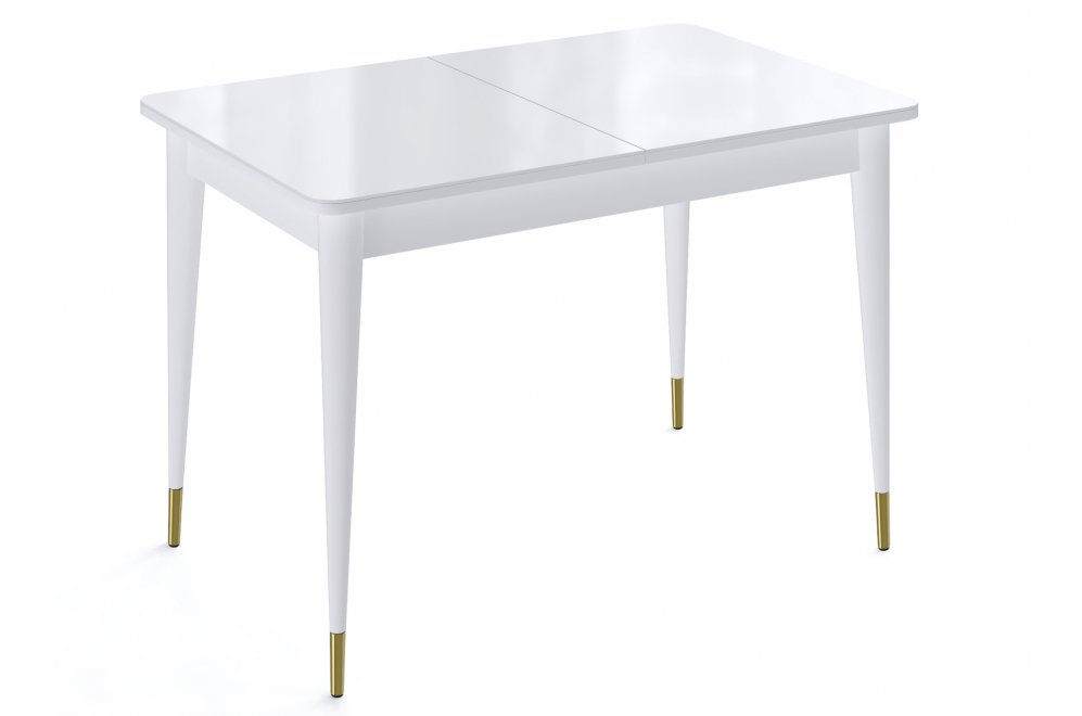 Стол 1100K белый/стекло белое глянец
