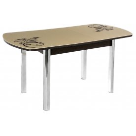 Стол Monro венге / кремовое стекло рисунок 4