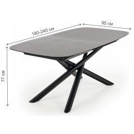 Стеклянный стол Capello 180-240/95/77