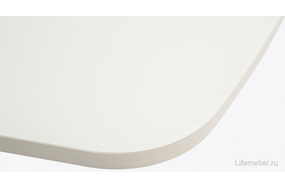 Стол раздвижной Каби металл белый / стекло белое