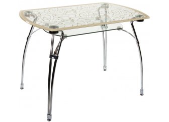 Стол стеклянный А7С-2 рисунок крем
