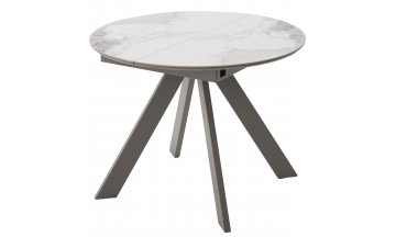 Керамический стол Бонжур бело-коричневый мрамор