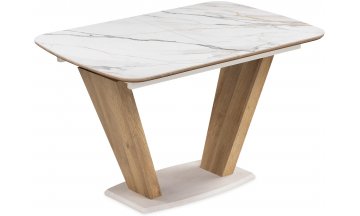 Стол на тумбе Петир gilt white / дуб монтана