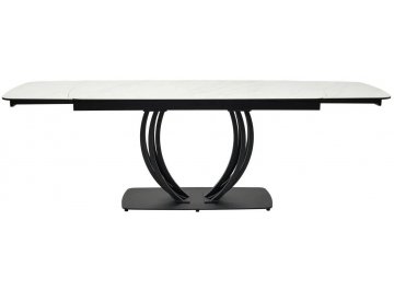 Стол раздвижной Matera 160 итальянская керамика marbles KL-99 белый мрамор матовый / черный