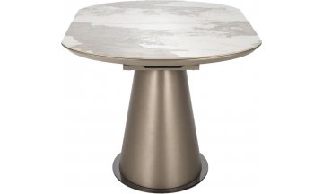 Керамический стол Манео бежевый мрамор / капучино / черный