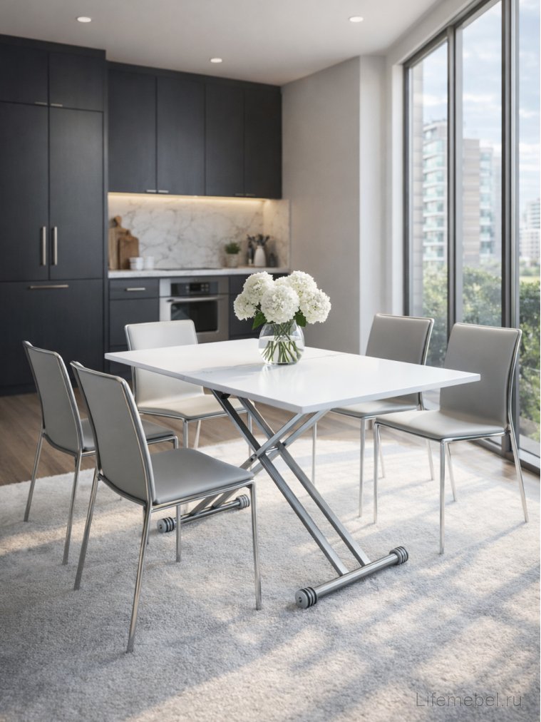 Стол-трансформер 2166 белый лак