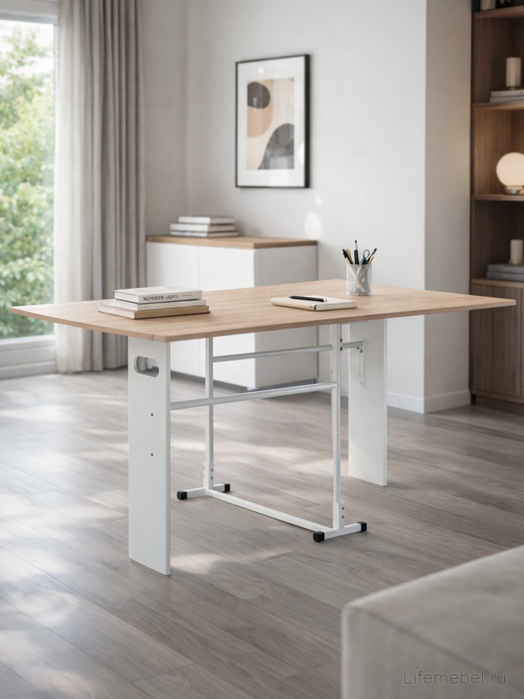 Стол-книжка Стим белый / дуб сонома