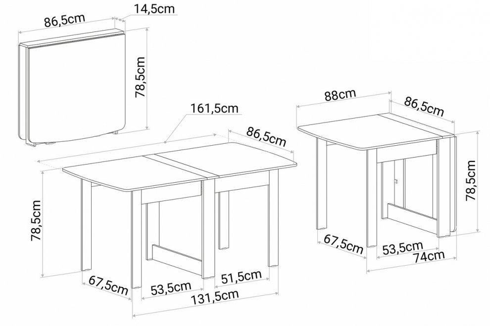 Стол книжка СтК4 дуб сонома / белый