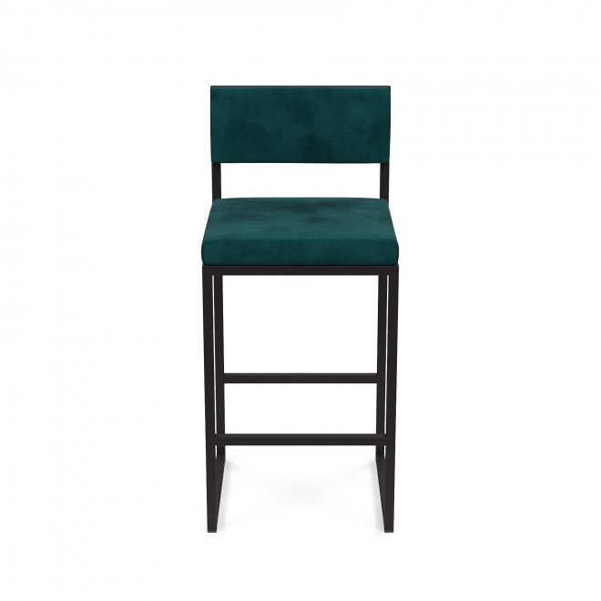 Барный стул Барнс-65 (400*400*650/900) velur azure/velur azure/черный