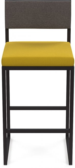 Барный стул Барнс-75 (400*400*750/1000) ricco/grey lunar/черный