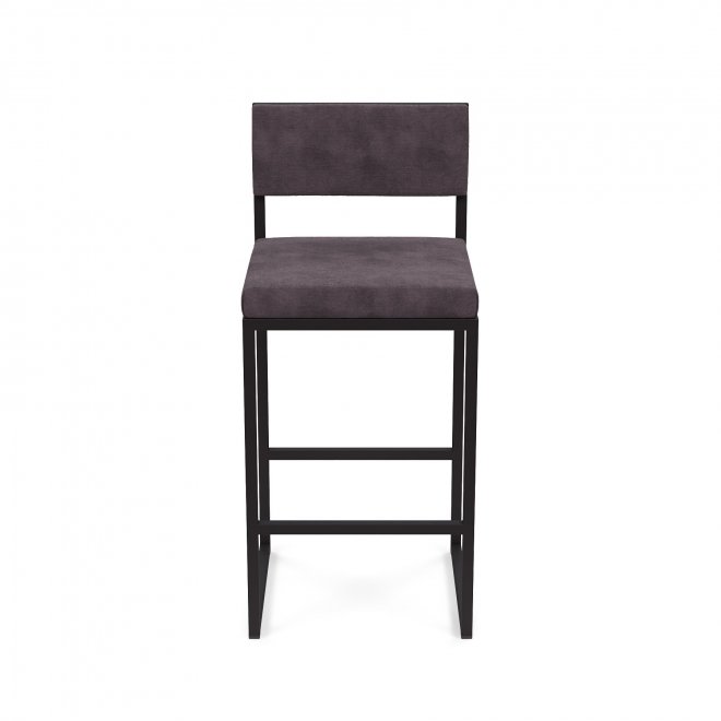 Барный стул Барнс-75 (400*400*750/1000) velur grey/velur grey/черный