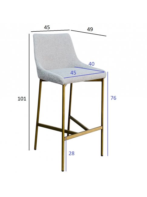 Барный стул 163YH-16963 белый / бронза