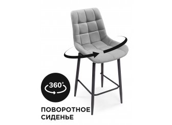 Полубарный стул МР Алст К 360 черный каркас тёмно-синий велюр (velutto 26)