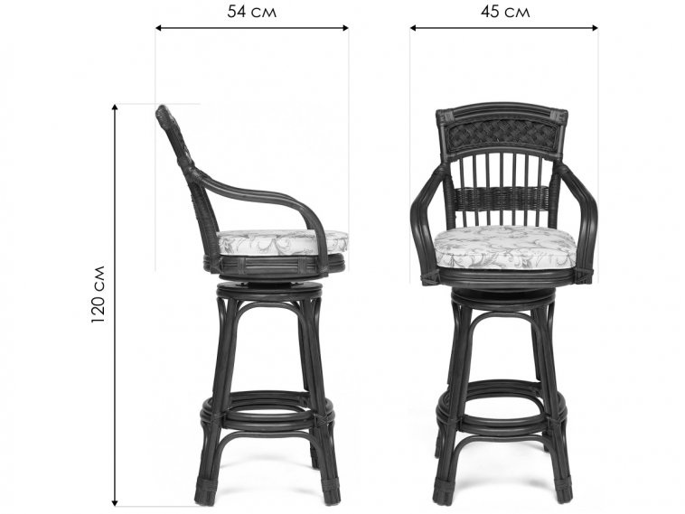 Барный стул Andrea/Андреа пекан античн. орех / кремовый