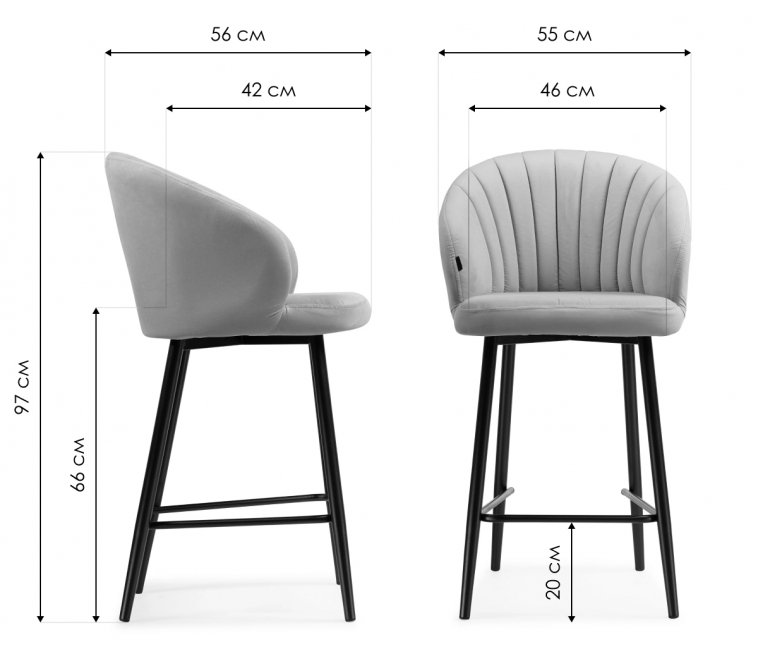 Полубарный стул Бэнбу velutto 49 / белый