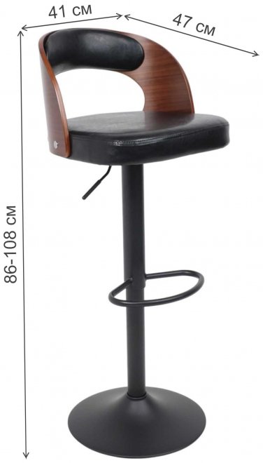 Барный стул Bruno черный / черный