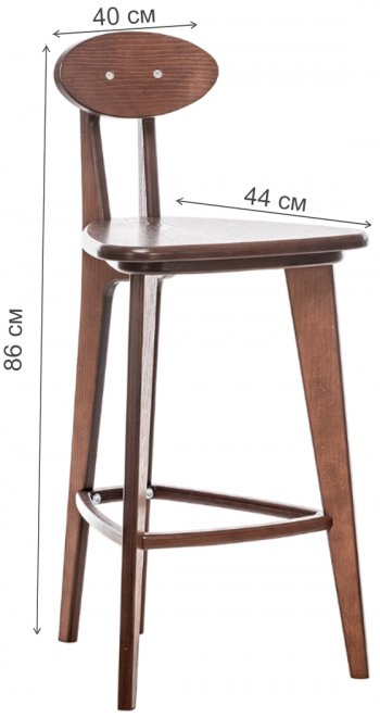 Барный стул четыре ножки прямые орех