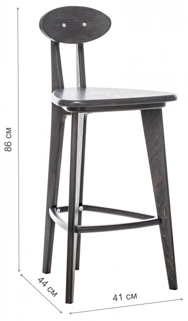 Барный стул четыре ножки прямые серый дуб