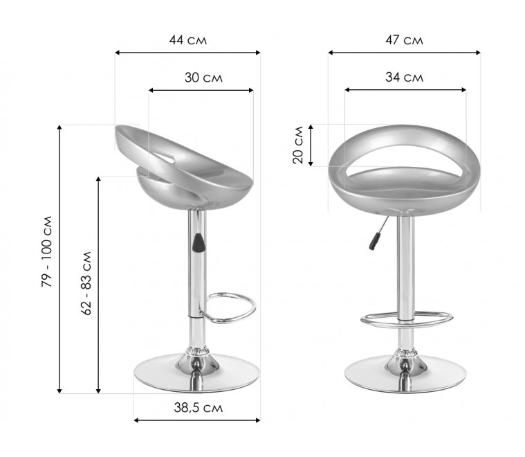 Барный стул 1010-LM бордовый металлик / хром