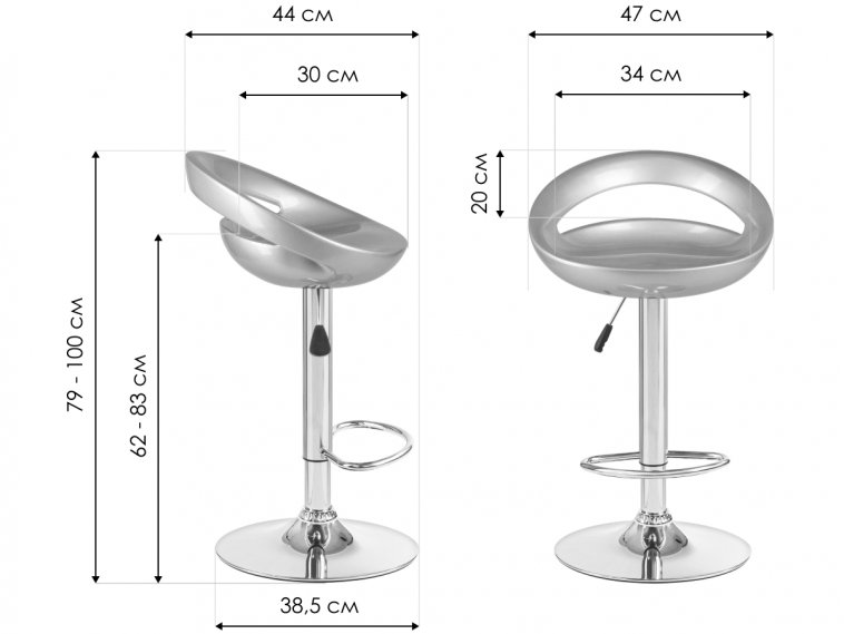 Барный стул 1010-LM Disco оранжевый / хром