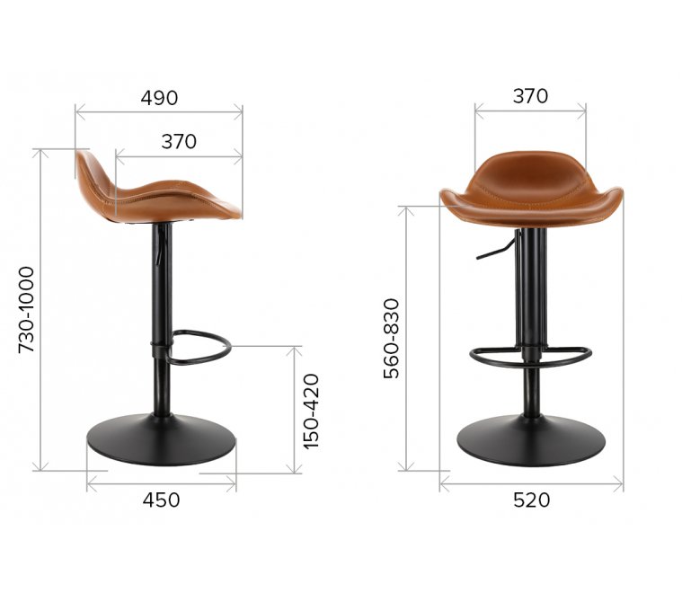 Барный стул Everprof Glory экокожа серый