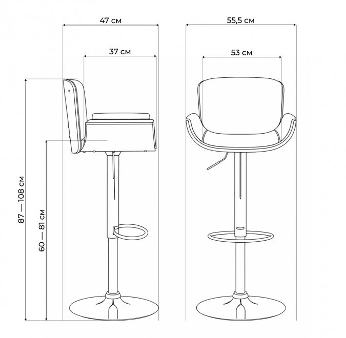 Барный стул Evoke черный;коричневый