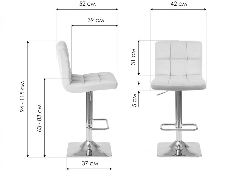 Барный стул 5016-LM Goldie серый / золото