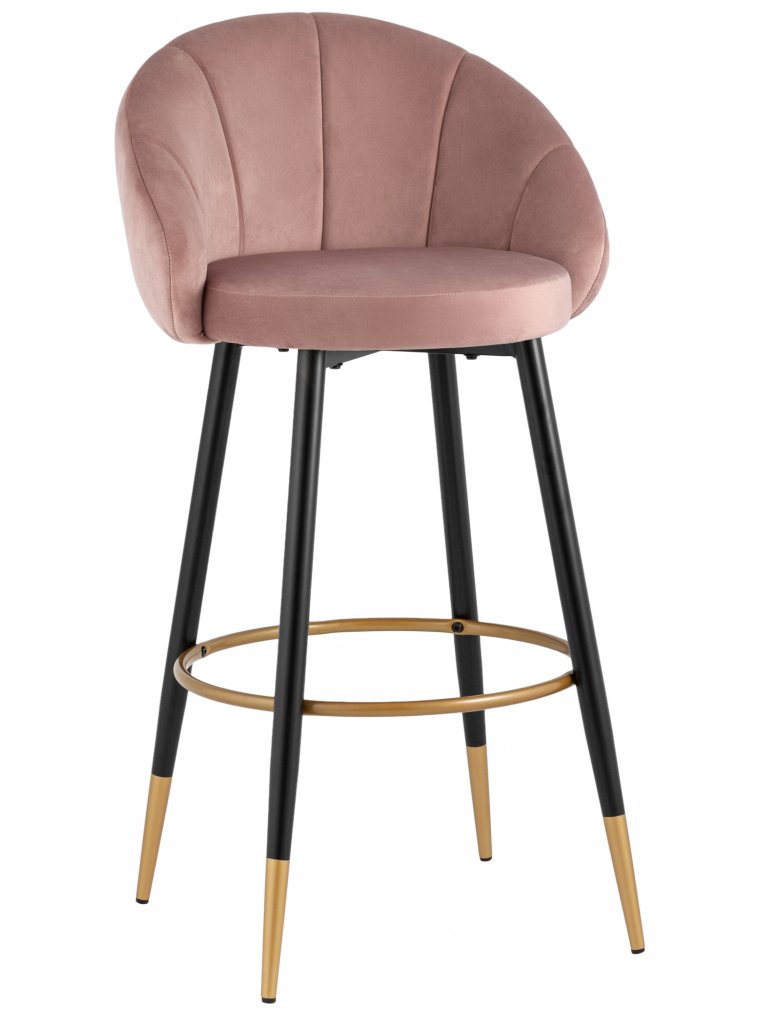 Барный стул Кэмпбэл розовый велюр