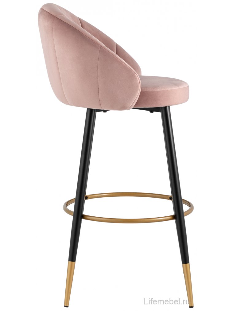 Барный стул Кэмпбэл розовый велюр