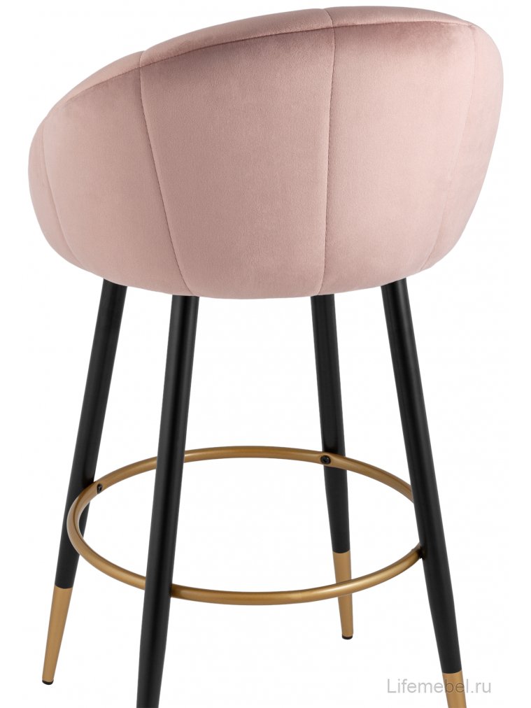Барный стул Кэмпбэл розовый велюр