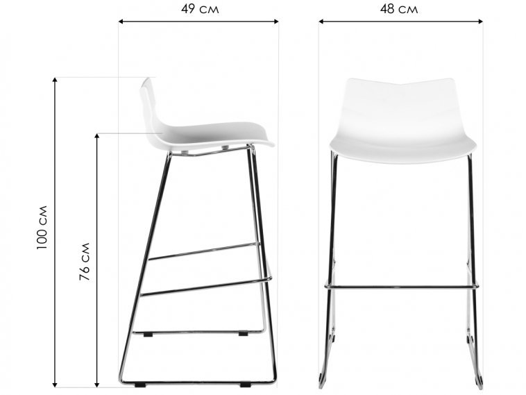 Барный стул LEAF-06 белый