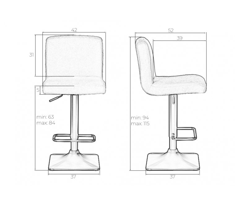 Барный стул Leo белый / черный