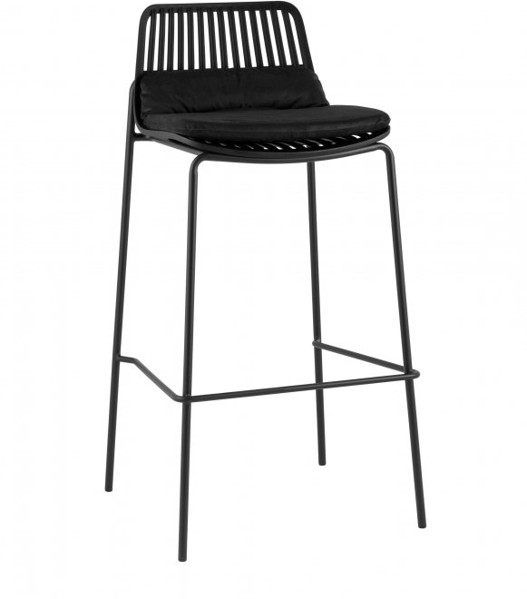 Барный стул Лорвин с подушкой чёрный