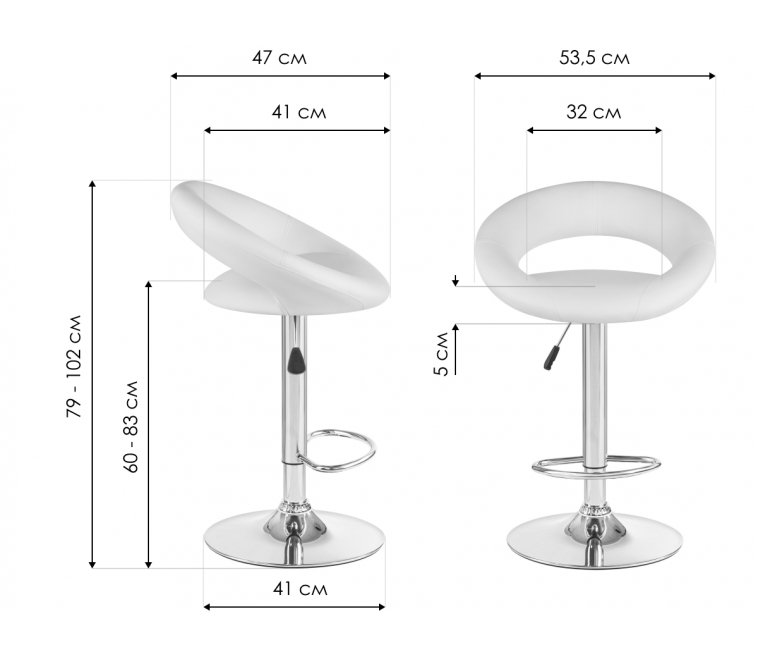 Барный стул 5001-LM Mira серый / хром
