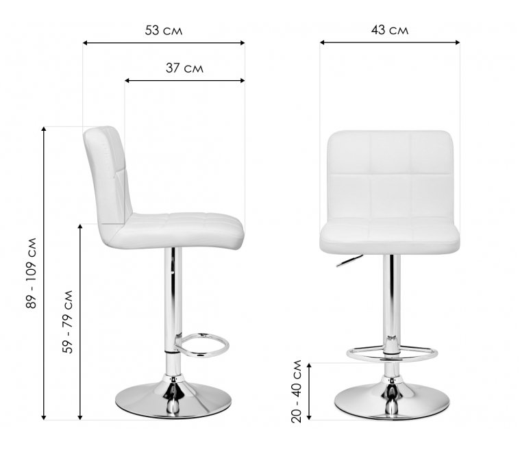 Барный стул Paskal white / chrome