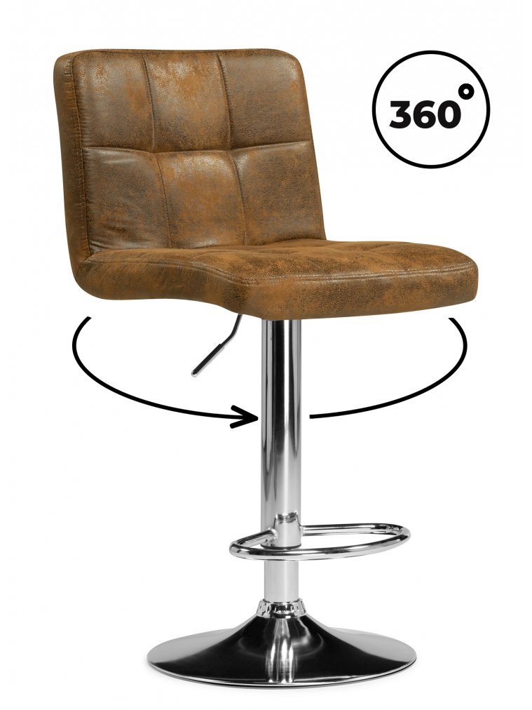 Барный стул Paskal коричневый / хром